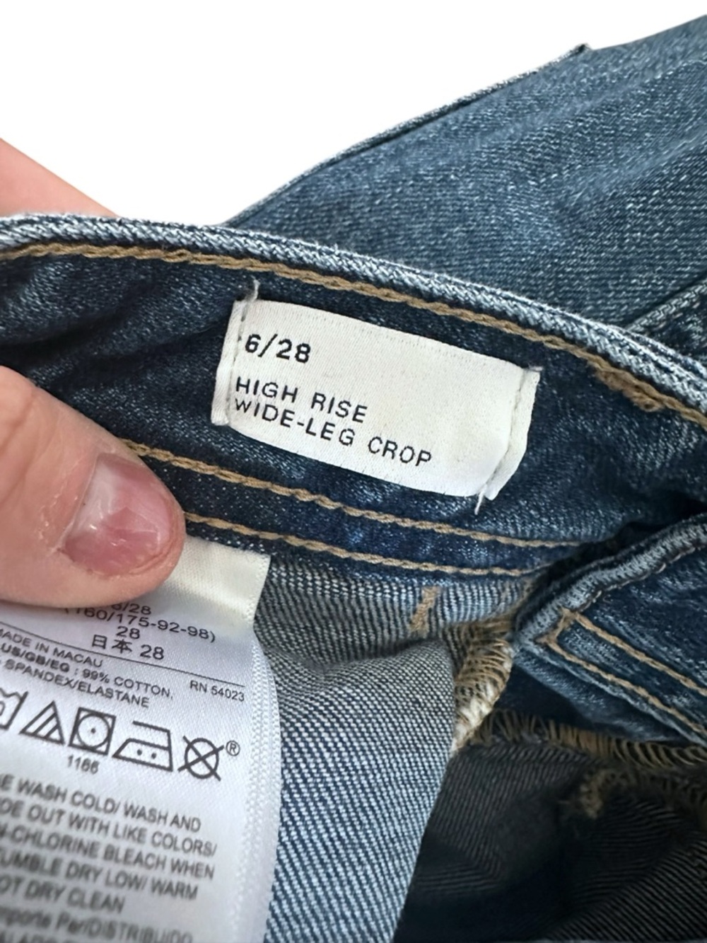 GAP Women’s High Rise Wide Leg Crop Jeans Size 6/28 - Picture 8 of 11
